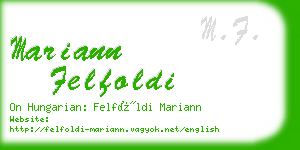 mariann felfoldi business card